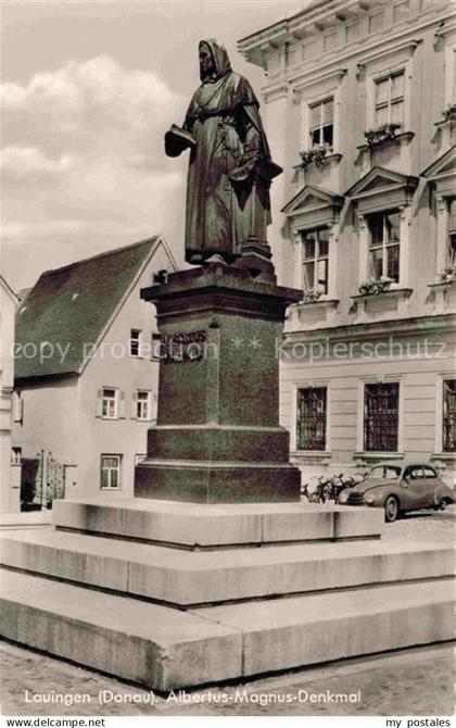 Lauingen Donau Bayern Albertus-Magnus-Denkmal Denkmal Statue Buergerhaus Oldtime