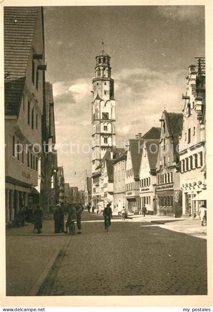 Lauingen Donau Strassenpartie Stadtturm