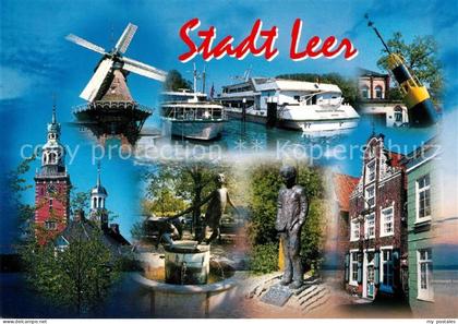 Leer Ostfriesland Windmuehle Hafen Kirche Denkmal