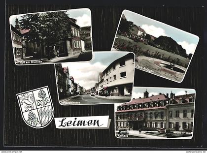 AK Leimen / Baden, Hauptstrasse, Rathaus, Stadtwappen