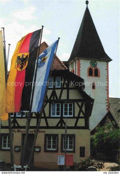 Leimen Baden Heidelberg Kirchturm mit Fachwerkhaus
