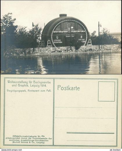 Ansichtskarte Leipzig Fotokarte Restaurant Riesnfass - Buchmesse 1914