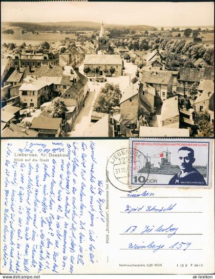 Ansichtskarte Lieberose Blick über die Stadt - Fotokarte 1966  Kr. Beeskow