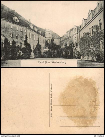 Ansichtskarte Wolkenburg-Kaufungen-Limbach-Oberfrohna Schloßhof 1920