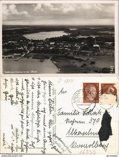 Ansichtskarte Lindow (Mark) Stadtteilansicht Luftaufnahme 1940