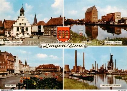 Lingen Ems Am Rathaus Alter Hafen Markt Erdoelraffinerie