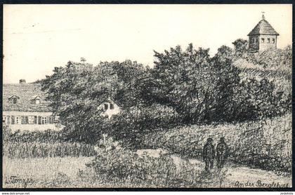 1515 - Lößnitz - L. Temzer Künstlerkarte - An der Berglehne - Verlag Stengel - Heimatdank Karte