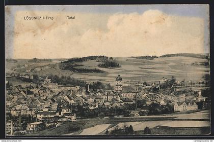 AK Lössnitz i. Erzg., Totalansicht mit Kirche