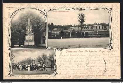 AK Hamburg-Lokstedt, Lockstedter Lager, Soldaten bei der Wäsche, Denkmal 70 /71, Wellbleckbaracken