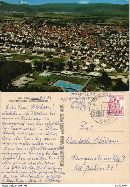 Lorsch Luftbild Luftaufnahme der Nibelungen- Siegfriedstraße 1979