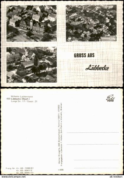 Ansichtskarte Lübbecke (Westfalen) 3 Bild Luftaufnahmen Luftbilder 1961