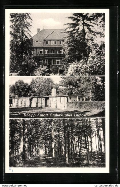 AK Grabow / Lüchow, Hausansicht, Wald