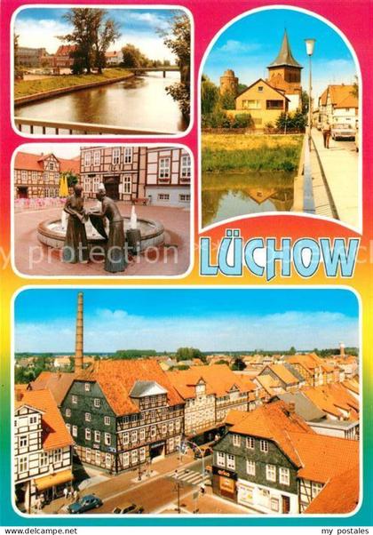 Luechow-Dannenberg Flusspartie Markt Brunnen Stadtblick