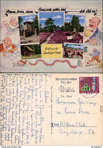 _Niedersachsen Lüneburger Heide: H. Löns Gedenkstein Treppenspeicher 1960