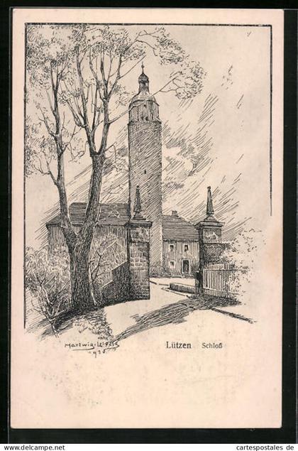 Künstler-AK Lützen, Schloss