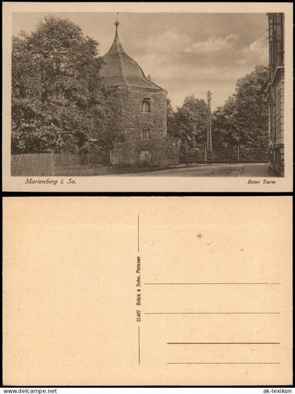 Ansichtskarte Marienberg im Erzgebirge Roter Turm, Marienberg i. Sa. 1920