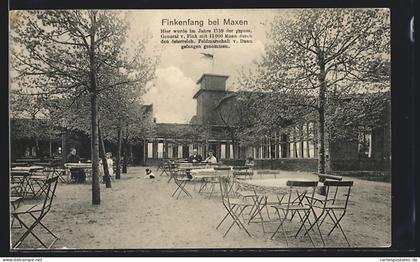 AK Maxen, Gasthaus Finkenfang, Garten