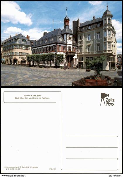 Mayen Mayen in der Eifel, Blick über den Marktplatz mit Rathaus 2000