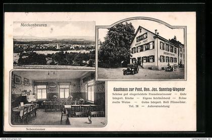 AK Meckenbeuren, Gesamtansicht mit Umgebung, Gasthaus-Pension zur Post Jos. Sonntag