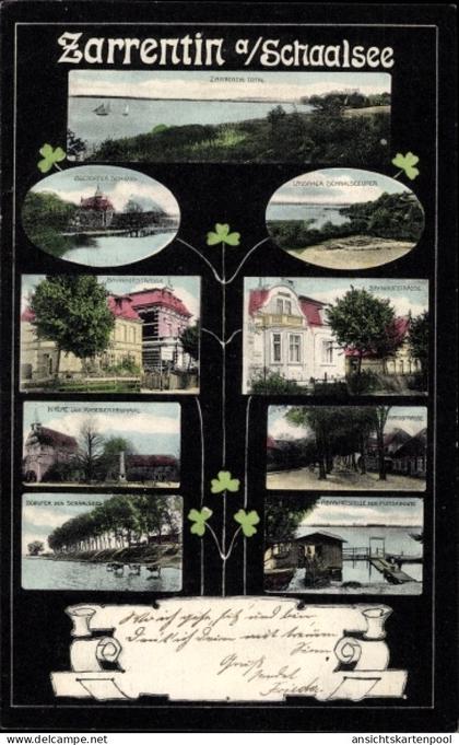 CPA Zarrentin am Schaalsee, Kirche, Straßenpartie, Teilansichten