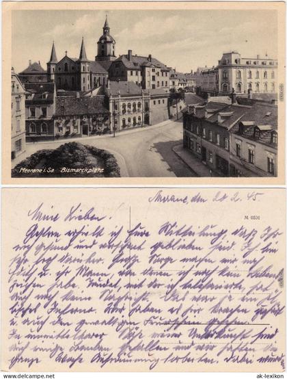 Meerane Bismarckplatz Ansichtskarte 1945