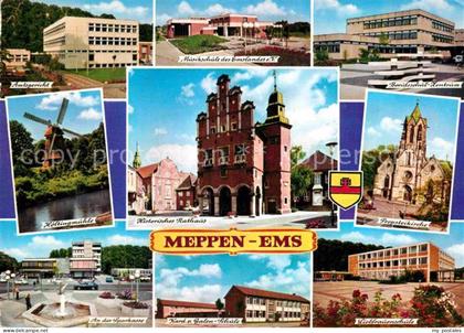 Meppen Amtsgericht Schule Kirche Rathaus Windmuehle Sparkasse
