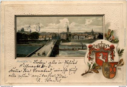 Minden - Litho - Prägekarte