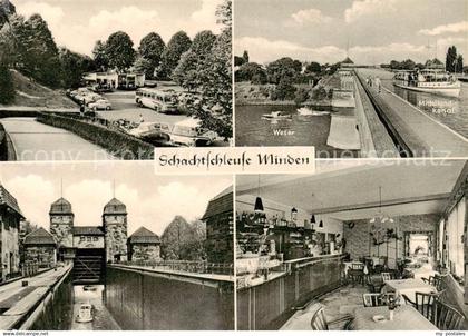 Minden  Westfalen Weser Schachtschleuse Minden Weserkreuz mit Mittellandkanal Ca