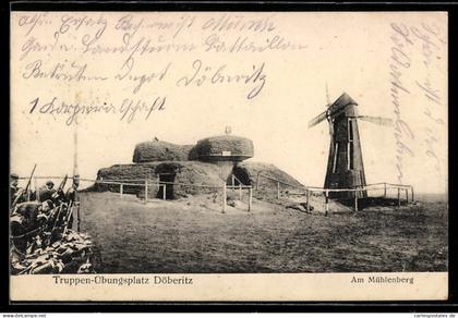 AK Döberitz, Truppenübungsplatz, Windmühle am Mühlberg