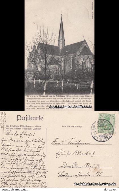 Ansichtskarte Mühlberg/Elbe Miłota Partie an der Klosterkirche 1905