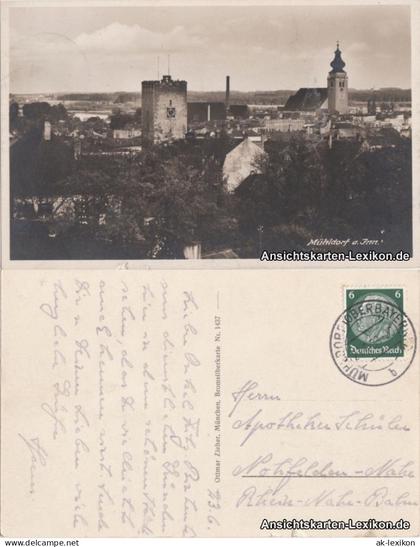 Ansichtskarte Mühldorf am Inn Panorama 1933