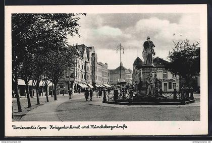 AK Fürstenwalde /Spree, Kriegerdenkmal, Münchebergerstrasse