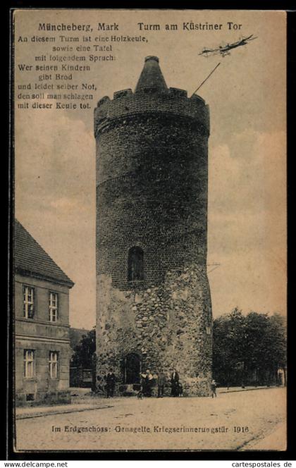 AK Müncheberg /Mark, Turm am Küstriner Tor