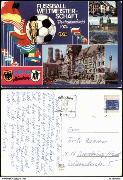 Ansichtskarte München Fußball Weltmeisterschaft Mehrbild 1974