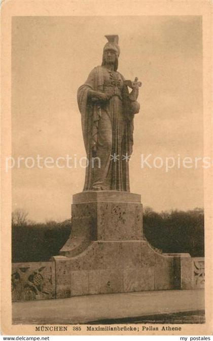 Muenchen Bayern Maximiliansbruecke Pallas Athene