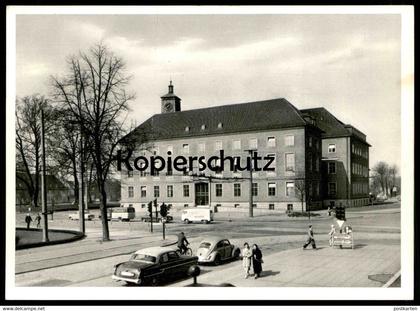 ALTE POSTKARTE MÜNSTER WESTFALEN LANDESHAUS Brezelkäfer VW Käfer Strassenschild Osnabrück Ansichtskarte postcard cpa AK