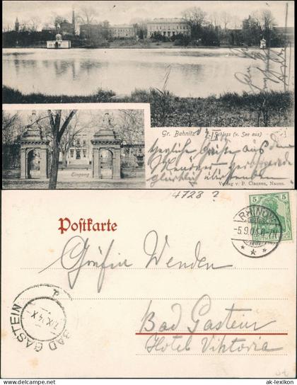 Ansichtskarte Groß Behnitz-Nauen 2 Bild Schloß, Fabrik 1904