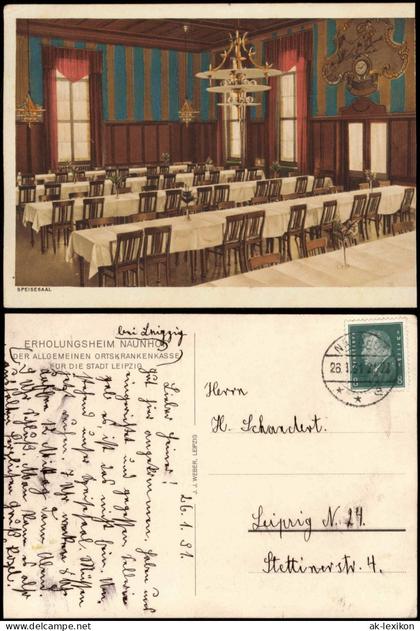 Ansichtskarte Naunhof Erholungsheim - Speisesaal Wandgestaltung 1931