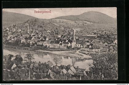 AK Neckargemünd, Ortsansicht mit Fluss