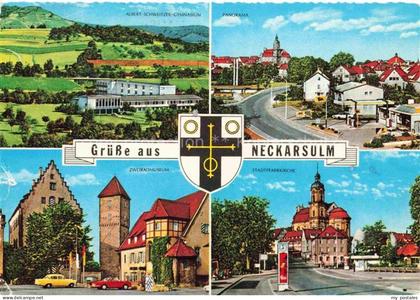 Neckarsulm BW Panorama Albert-Schweitzer-Gymnasium Zweiradmuseum Stadtpfarrkirch