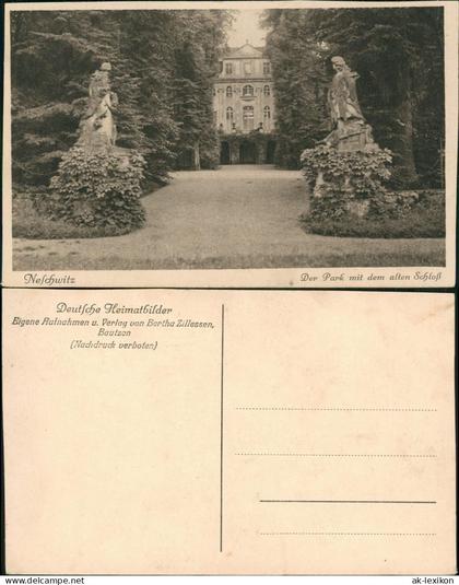 Ansichtskarte Neschwitz Njeswačidło Der Park mit dem alten Schloß 1928