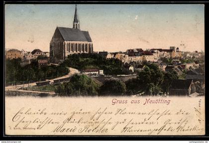 AK Neuötting, Stadtansicht mit Kirche