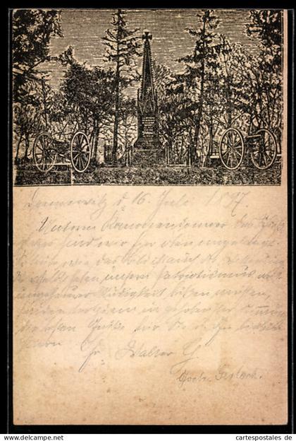 Lithographie Niedergörsdorf, Dennewitz-Denkmal