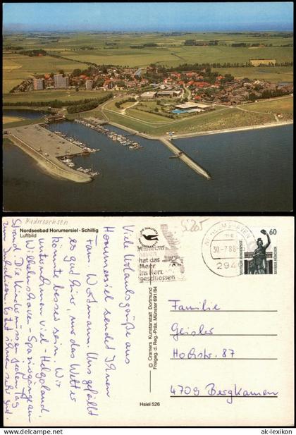 Ansichtskarte Horumersiel-Schillig-Wangerland Luftbild Luftaufnahme 1988