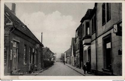 CPA Löningen Oldenburger Münsterland, Straße in Burkenort, Häuser, Personen,