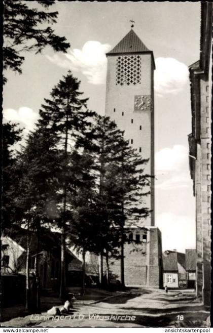 CPA Löningen Oldenburger Münsterland, Vituskirche, Kirchturm, Turmuhr