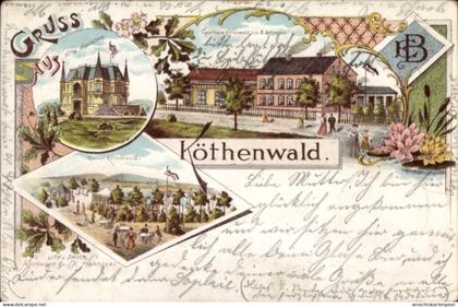 Lithographie Köthenwald Ilten Sehnde Region Hannover, Gasthaus Bethmann,Villa Nordstern