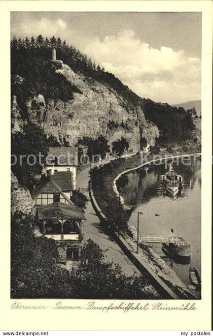 Steinmuehle Pegestorf Oberweser- Personen- Dampfschifffahrt