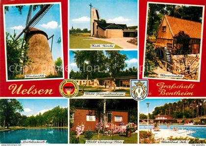 Uelsen Windmuehle Kirche Waldjugendherberge Wassermuehle Muehlenteich Campingpla