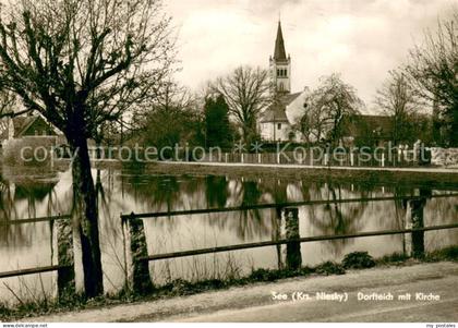 See Niesky Dorfteich mit Kirche